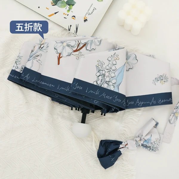 Damen Faltbarer Regenschirm mit elegantem Blumenmuster Hover Image