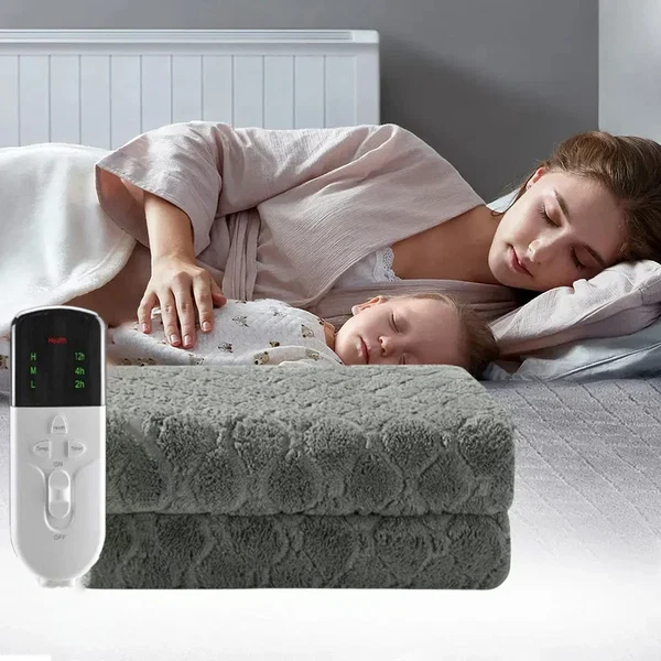 Doppellagiger Heizteppich – Elektrische Wärmematte Lagen für Extra Komfort und Wärme, Ideal für Bett und Sofa, Energiesparend