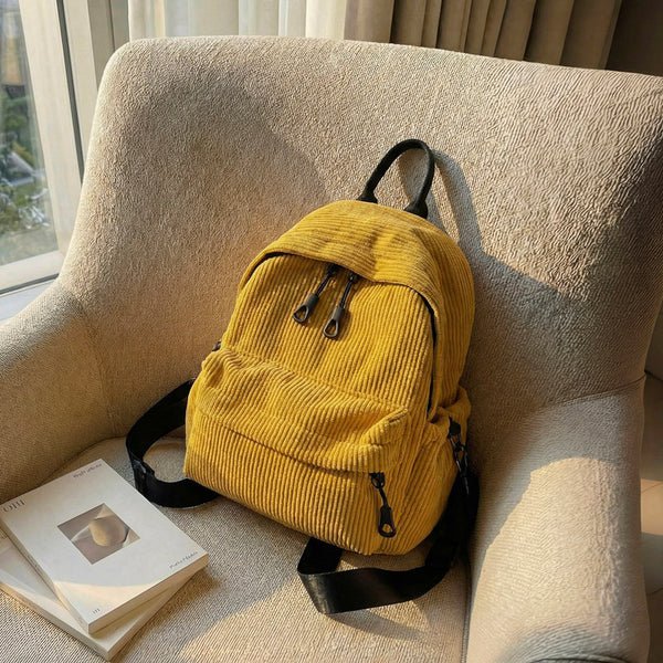 Cord-Rucksack mit Praktischem Frontfach