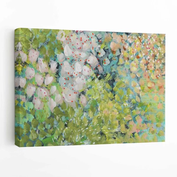 Abstrakter grüner Blumenkunst-Leinwanddruck
