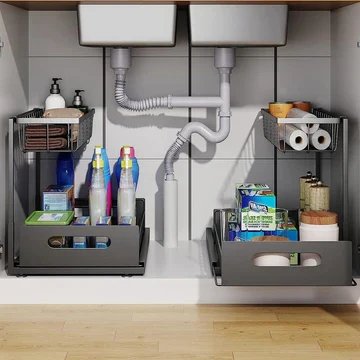 2-stufiger ausziehbarer Untertisch-Organizer