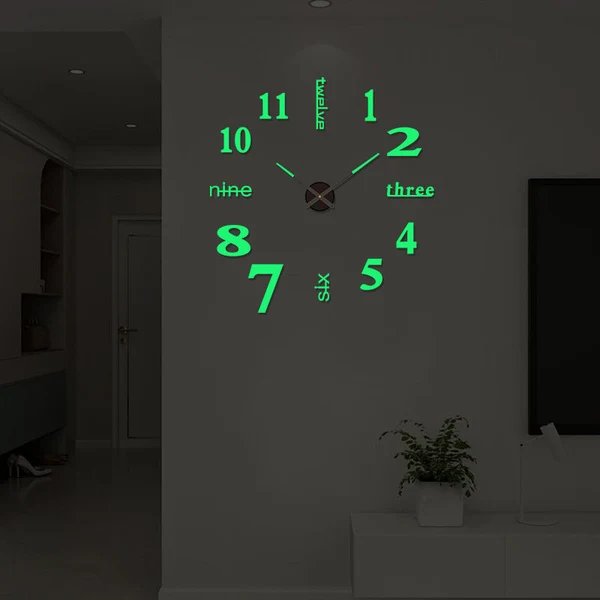 Luminous Rahmlose 3D Wanduhr