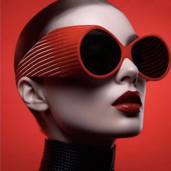 Damen trendige und auffällige Sonnenbrille mit modernem Design