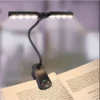 Wiederaufladbare Buchlicht zum Lesen im Bett, 3 Farben & 5 Helligkeitsstufen dimmbare Leselampe mit, 180° verstellbare Mini-Buchlampe zum Clip-On, leicht, augenschonend, schwarz