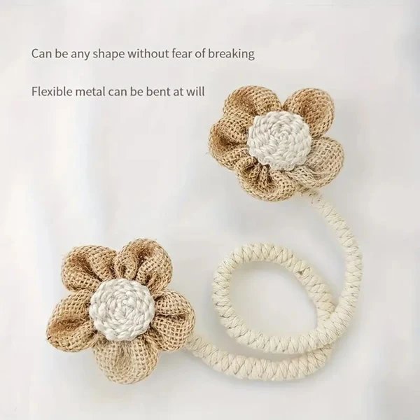 Raffhalter aus Hanf mit Blumenmuster | 2er-Set Hover Image