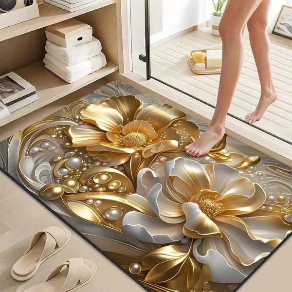 Luxuriöse dekorative florale Badmatte
