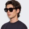 Damen Modische quadratische Sonnenbrille mit transparentem Rahmen und robusten Gläsern