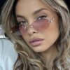 Damen modische Sonnenbrille mit ovalem Rahmen und edlen Akzenten