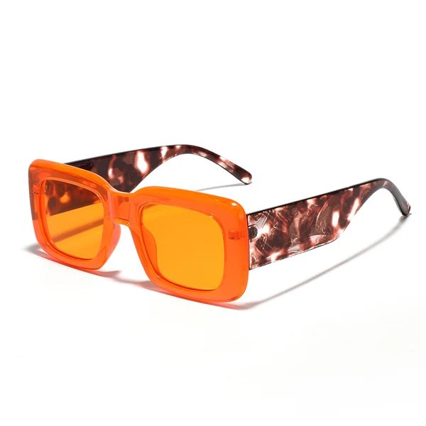 Damen moderne quadratische Sonnenbrille mit farblich abgestimmtem Muster