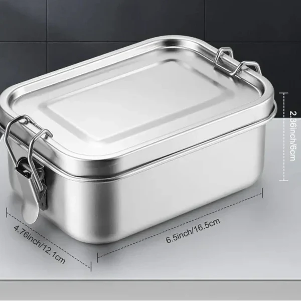RVS Bento-Lunchbox 800 ml – Auslaufsicher, Fächer, Spülmaschinenfest