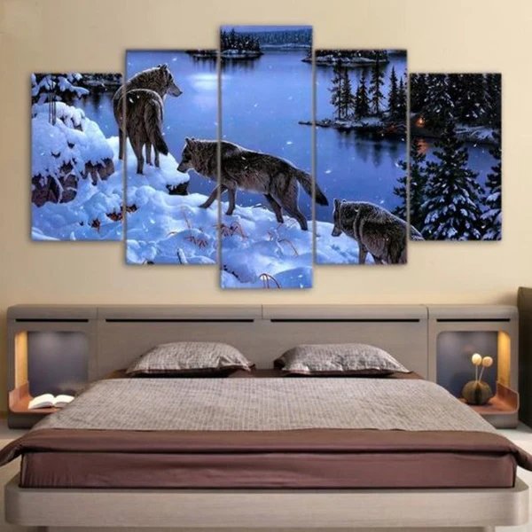 Wölfe im Schnee – Leinwandbild