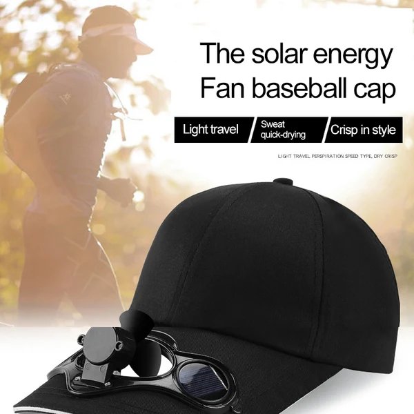 Solar Fan Sommer Outdoor Baseball Cap Hover Image