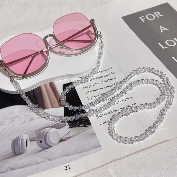 Mehrschichtige Perlen Eyewear Kette