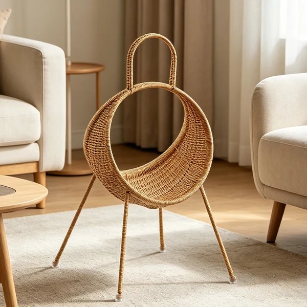 Unisex Designkorb mit geschwungener Form und ergonomischem Tragegriff