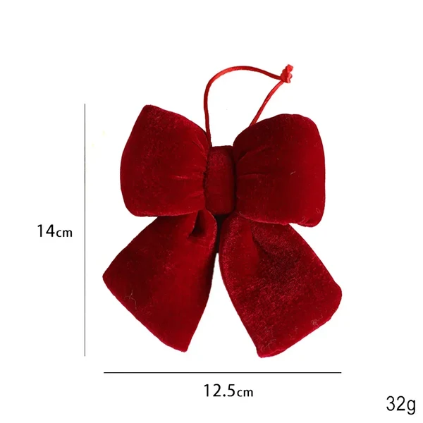 Rote Samtschleife zum Dekorieren – Eleganter Baumschmuck für Weihnachten, Ideal für Christbaum, Türdekoration oder festliche Geschenkverpackungen