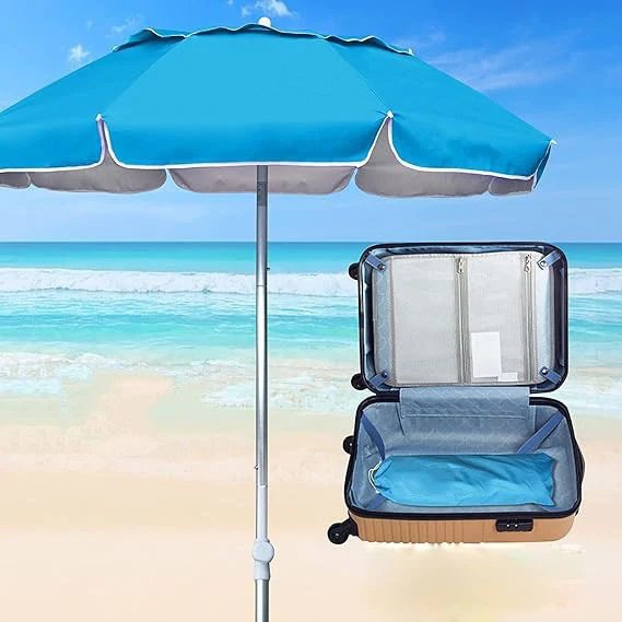 Damen Strandsonnenschirm mit stabiler Bodenverankerung