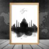 Agra Aquarell-Skyline-Stadtansicht-Druck