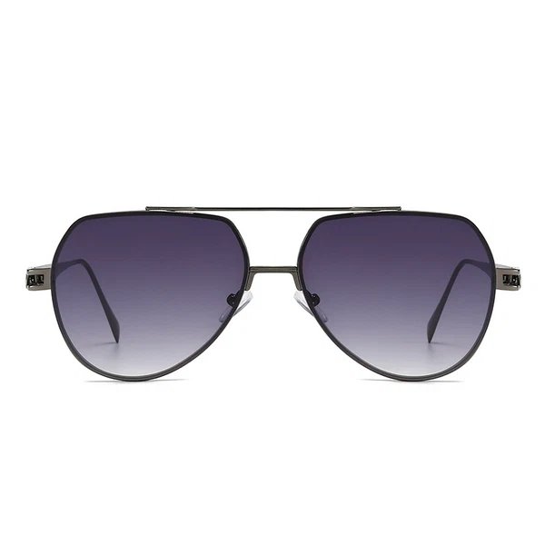 Damen Designer-Sonnenbrille im stilvollen, geschwungenen Metallrahmen