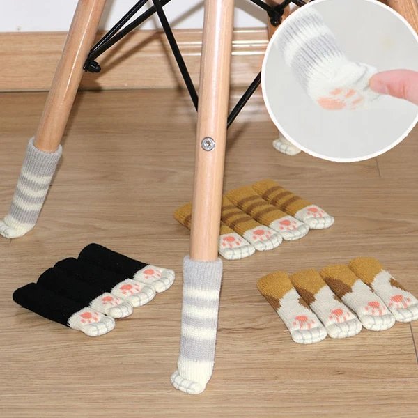 4Pcs Rutschfeste Katzenpfote Möbelbeinhussen Hover Image