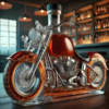 Whiskykaraffe in Form eines Harley-Davidson-Motorrads für die Hausbar