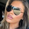 Damen Oversized Sonnenbrille im modernen Aviator-Stil