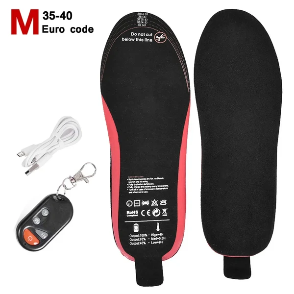 Beheizbare Einlegesohlen WarmStep Pro | Wiederaufladbar mit Fernbedienung | 3 Heizstufen | Zuschneidbar | Elektrische Fußwärmer für Winter & Outdoor