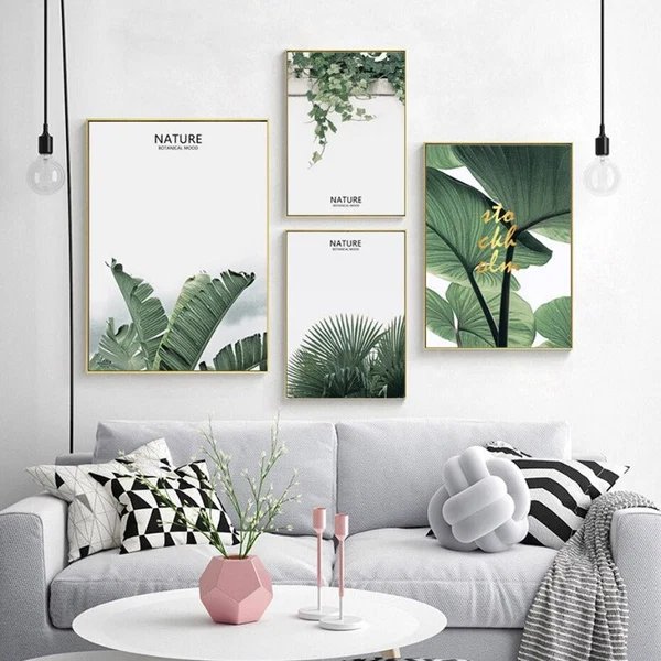 Nordische Natur, tropisches grünes Blatt - Leinwandbild