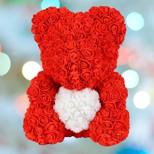 Künstliche Rosenblumen Teddybär