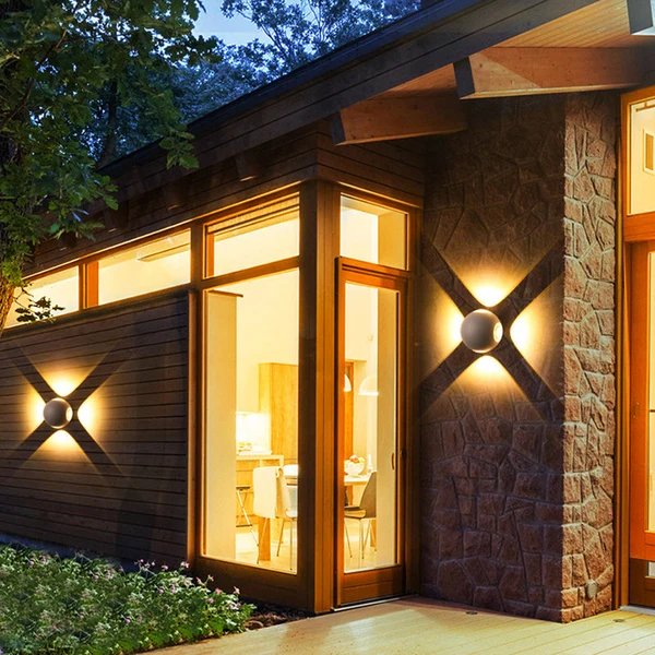 Moderne Minimalistische Runde Quadratische Orb Linse Aluminium LED Wand Sconces Lampe Für Garten