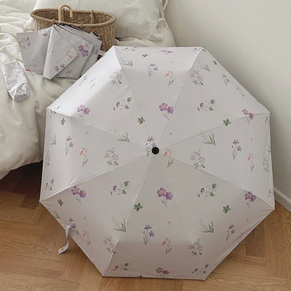 Damen Faltbarer Regenschirm mit elegantem Blumendesign