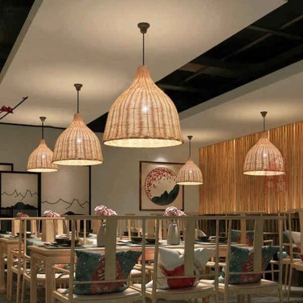 RusticGlow - Geflochtene Rattan Pendelleuchte