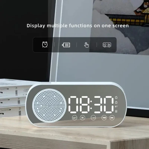Digitale Weckuhr mit Bluetooth-Lautsprecher & FM-Radio Hover Image