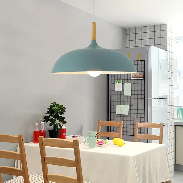 Moderne Skandinavische LED-Hängeleuchte – Pendelleuchte aus Eiche für Wohnzimmer, Küche und Esszimmer