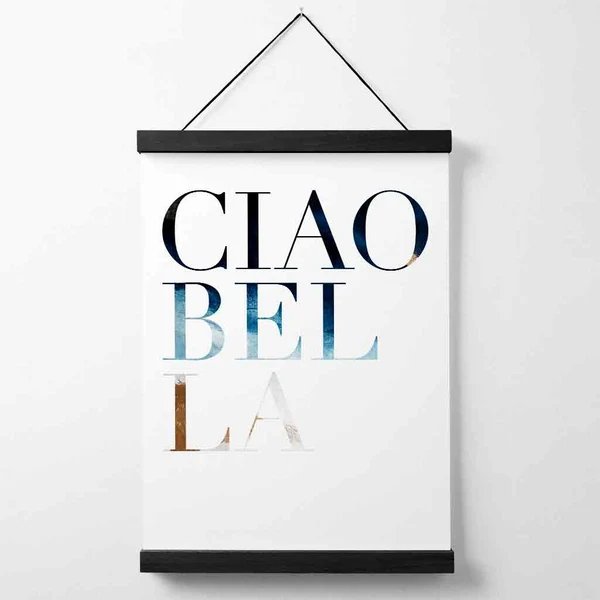 Abstrakter Kunstdruck mit Zitat, Poster und Aufhänger – Ciao Bella Hover Image