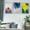 Grüne Pflanzen Blätter Bunt - Leinwand Wandkunst Gemälde