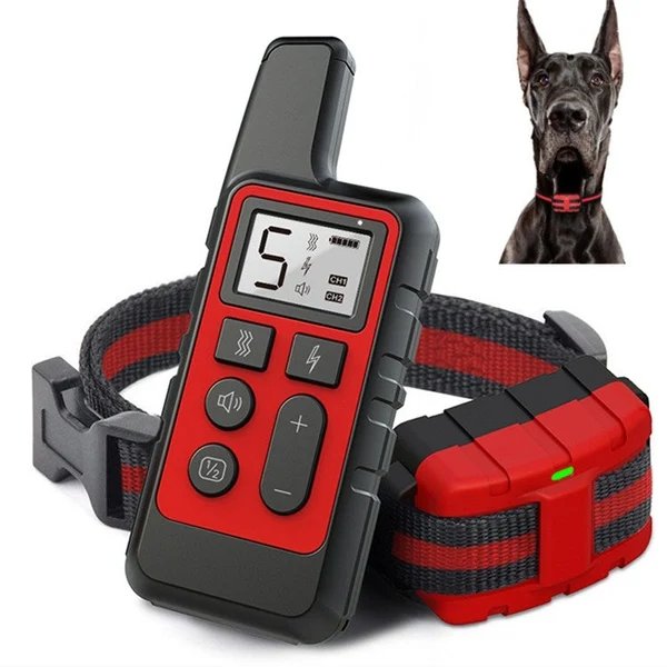 500m Hundetraining Bellen Stopper Fernbedienung Elektrischer Schock Wasserdichter Elektronischer Kragen (Rot)