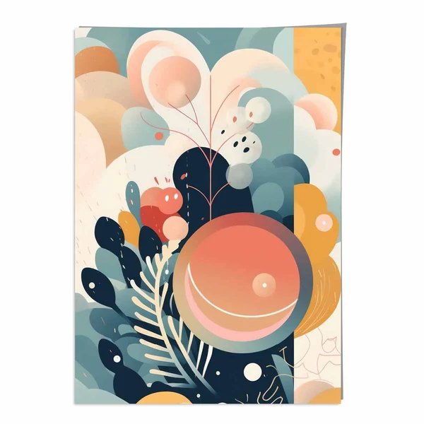 Abstrakter, farbenfroher Pastellblumen-Kunstdruck Nr. 2