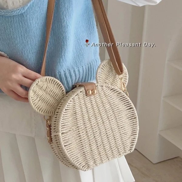 Damen Runder Korb mit Hasenohr Design