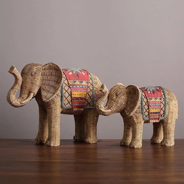 Elefant Rattan Statue