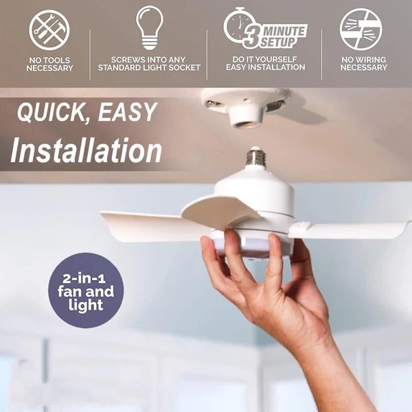 Einstellbare LED-Fanleuchte mit Fernbedienung.