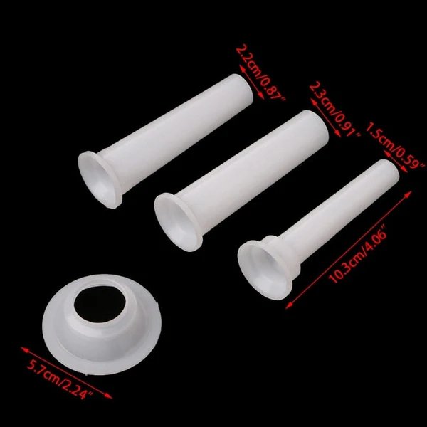 3pcs DIY Wursthersteller Trichter Düsen Wurstfüller Füllröhren Hover Image