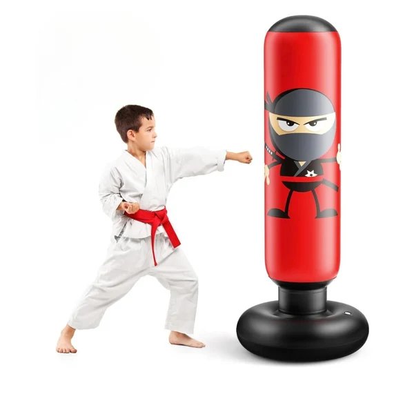 PowerPunch Boxsack – Freistehender, aufblasbarer Boxsack für Kinder von 2 bis 15 Jahren