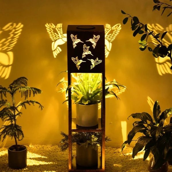 Moderne Minimalistische Rechteck Schmetterling Kolibri Libelle Eisen LED Außenlicht Für Garten