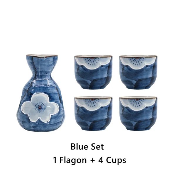 Japanische Sakura Handgefertigte Keramische Sake-Sets