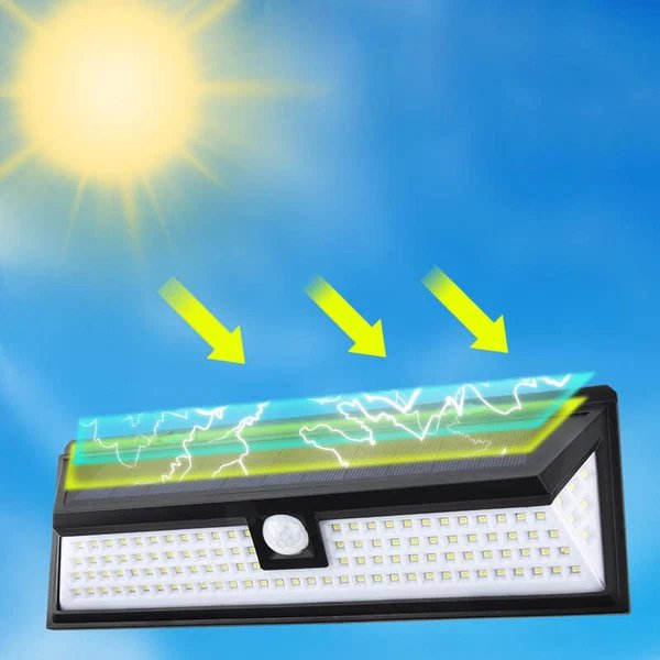 Moderne schwarze rechteckige menschliche Sensor Solar wasserdichte Außen Garten LED Wandlampe
