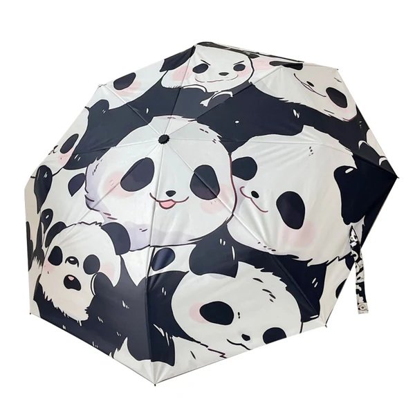 Damen Faltbarer Regenschirm mit verspieltem Pandadesign