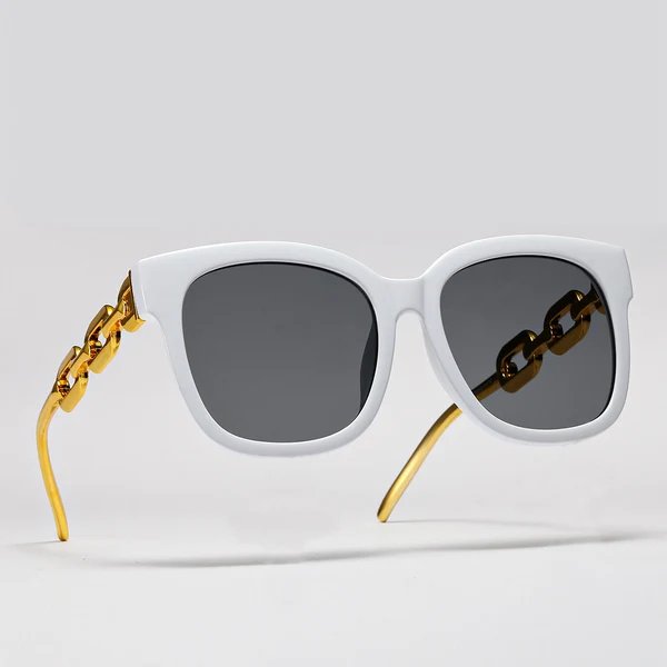 Damen modische oversized Sonnenbrille mit luxuriösem Kettenrahmen