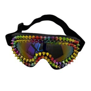 Damen extravagante Skibrille mit bunten Nieten Hover Image