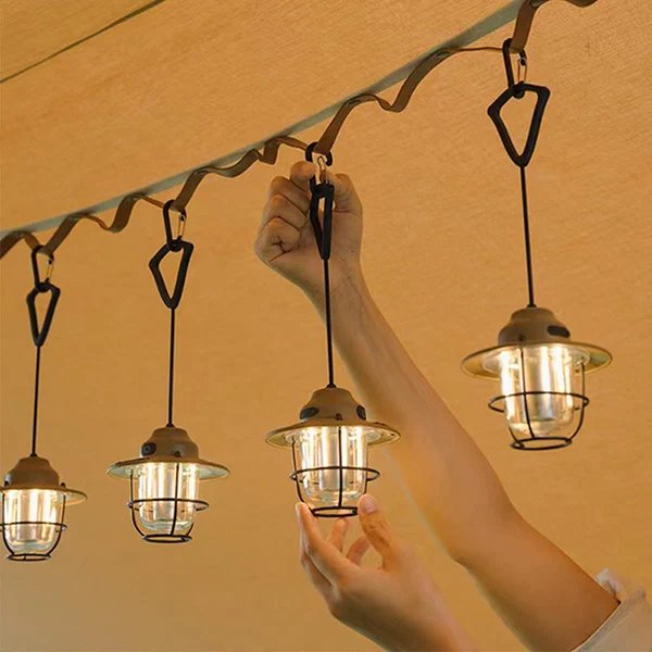 Zeitgenössische Retro Wiederaufladbare Wasserfeste Eisen Silica ABS PC Strobile LED Outdoor Licht Für Garten Hover Image