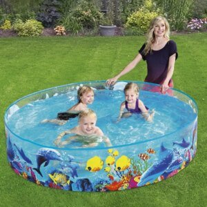 Damen Aufblasbares Kinder-Planschbecken mit maritimem Unterwasserdesign